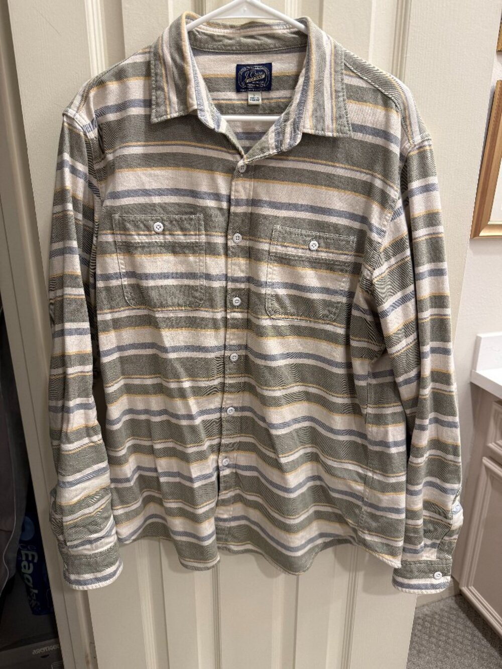 J.Crew Sportsmen's Outfitter Men's Large Striped Flannel Button Down Shirt